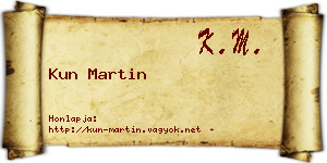 Kun Martin névjegykártya