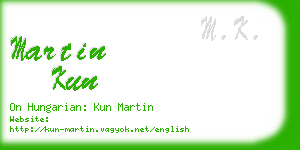 martin kun business card